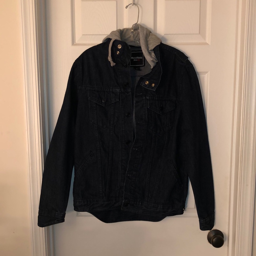 Navy MonoMania Trucker Jacket w/ Hood (Small)